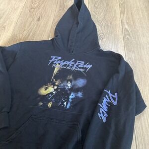 Prince and The Revolution‎ 'Purple Rain' Unisex Black Graphic Hoodie Medium